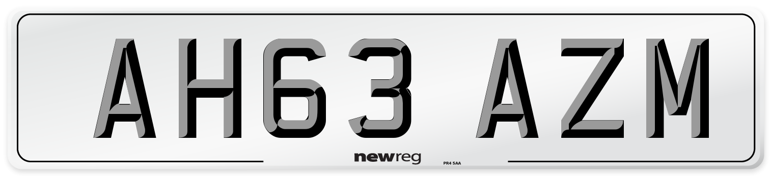 AH63 AZM Number Plate from New Reg
